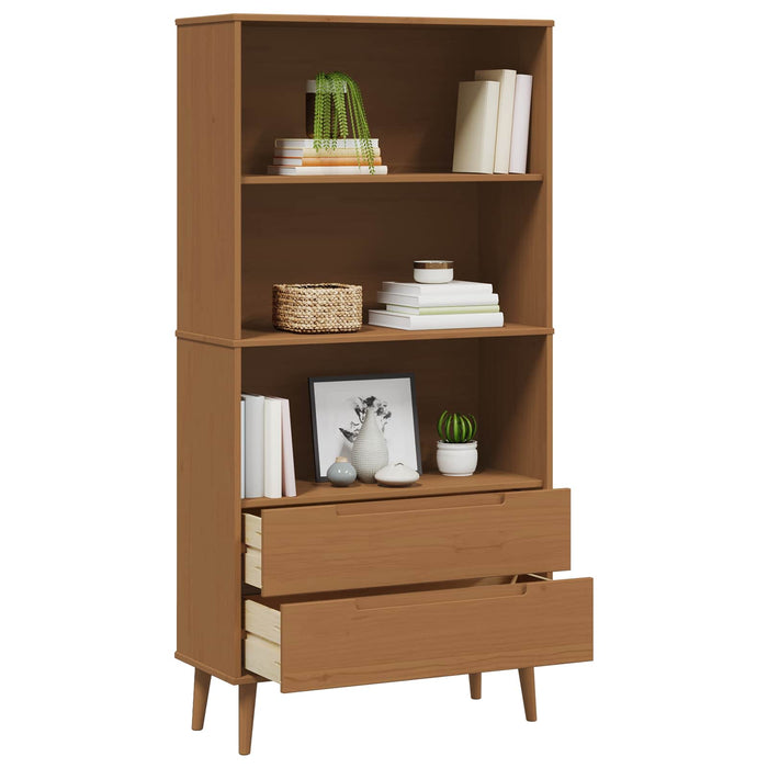 Bibliotecă MOLDE 85 x 35 x 170,5 cm Lemn masiv de pin Caramel WALTI