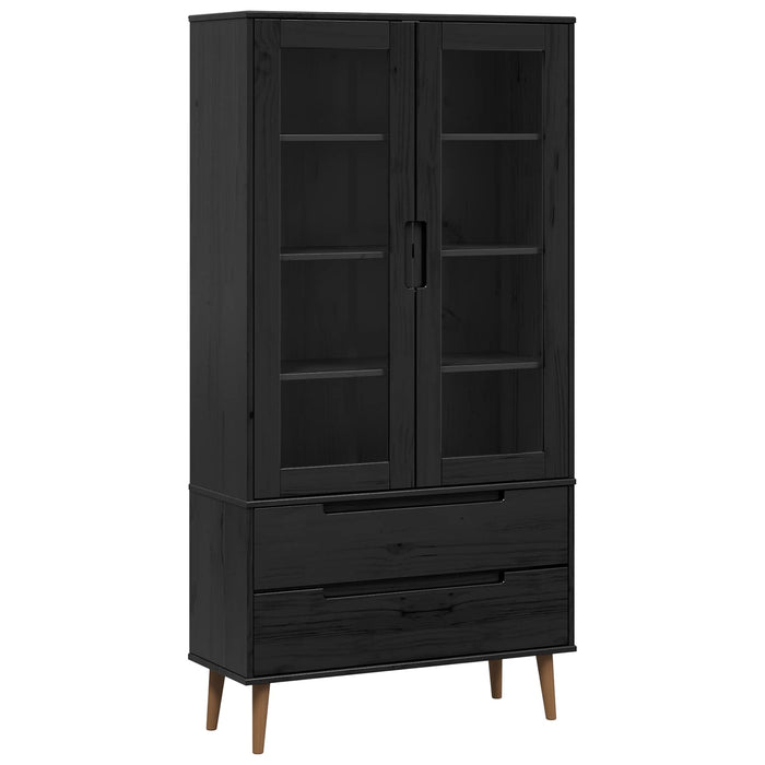Dulap cu Vitre Negru 90 x 35 x 175 cm - WALTI WALTI