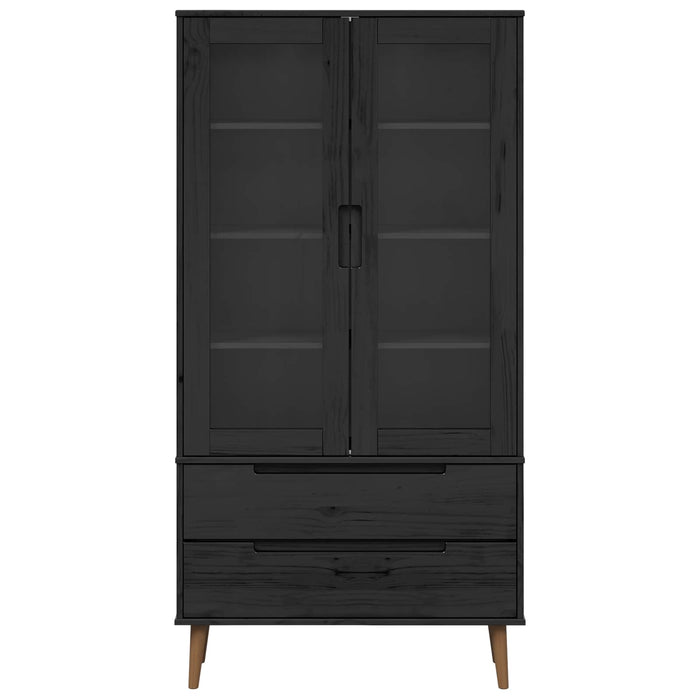 Dulap cu Vitre Negru 90 x 35 x 175 cm - WALTI WALTI