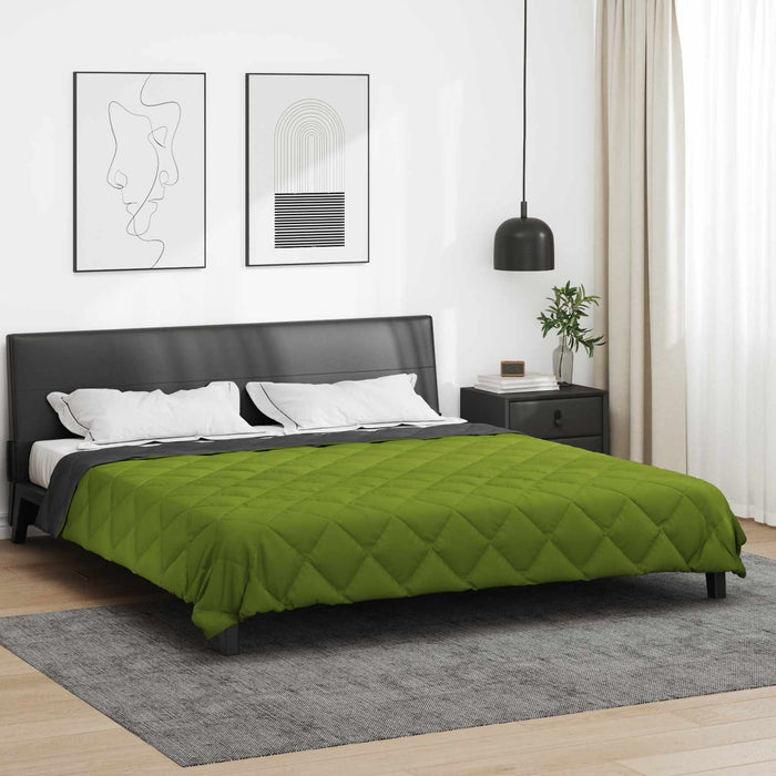 Pilotă de vară Verde și Antracit 240 x 200 cm Microfibră - WALTI WALTI