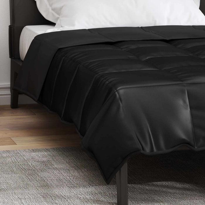 Pilotă de vară Negru 220 x 135 cm Satin și Microfibra - WALTI WALTI