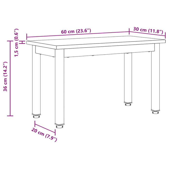 Masă de cafea Stejar artizanal 60 x 30 x 36 cm Lemn compozit - WALTI WALTI