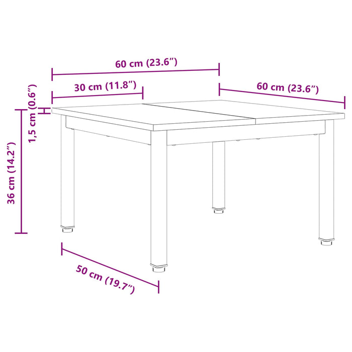 Masă de cafea Gri Sonoma 60 x 60 x 36 cm Lemn compozit - WALTI WALTI