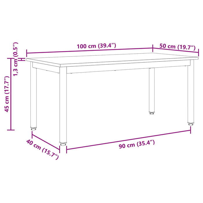 Masă de cafea Stejar fumuriu 100 x 50 x 45 cm Lemn compozit - WALTI WALTI