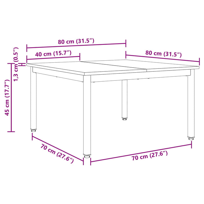 Masă de cafea Stejar fumuriu 80 x 80 x 45 cm Lemn compozit - WALTI WALTI