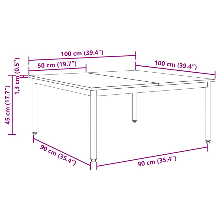 Masă de cafea Sonoma 100 x 100 x 45 cm Lemn compozit - WALTI WALTI