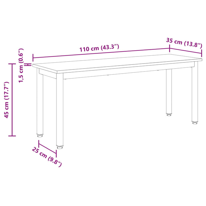bancă Stejar fumuriu 110 x 35 x 45 cm Lemn compozit - WALTI WALTI