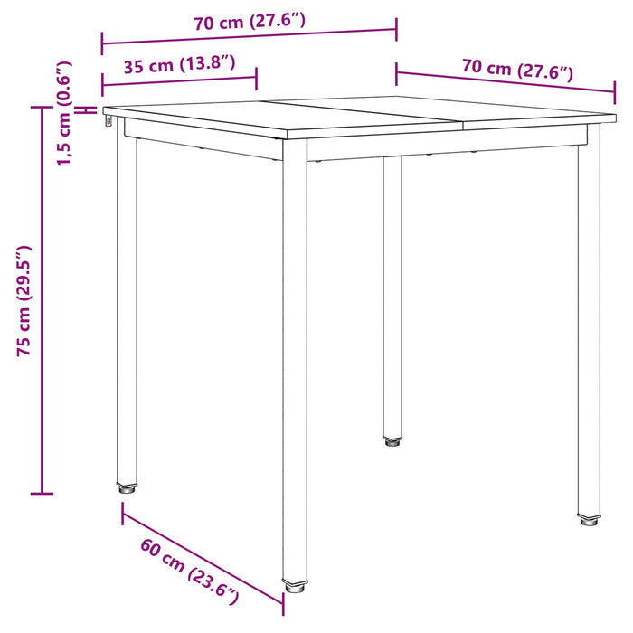 Mese de sufragerie 70 x 70 x 75 cm METAL - WALTI WALTI