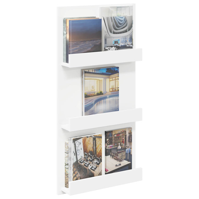Raft pentru reviste cu raft Alb 51 x 11 x 102 cm Lemn compozit - WALTI WALTI