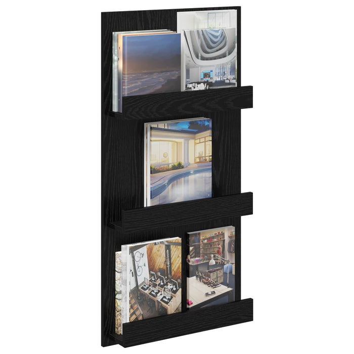 Raft pentru reviste Stejar Negru 51 x 11 x 102 cm Lemn compozit - WALTI WALTI