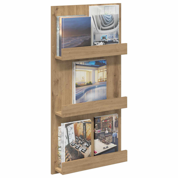 Raft pentru reviste cu raft Stejar Artizanal 51 x 11 x 102 cm - WALTI WALTI