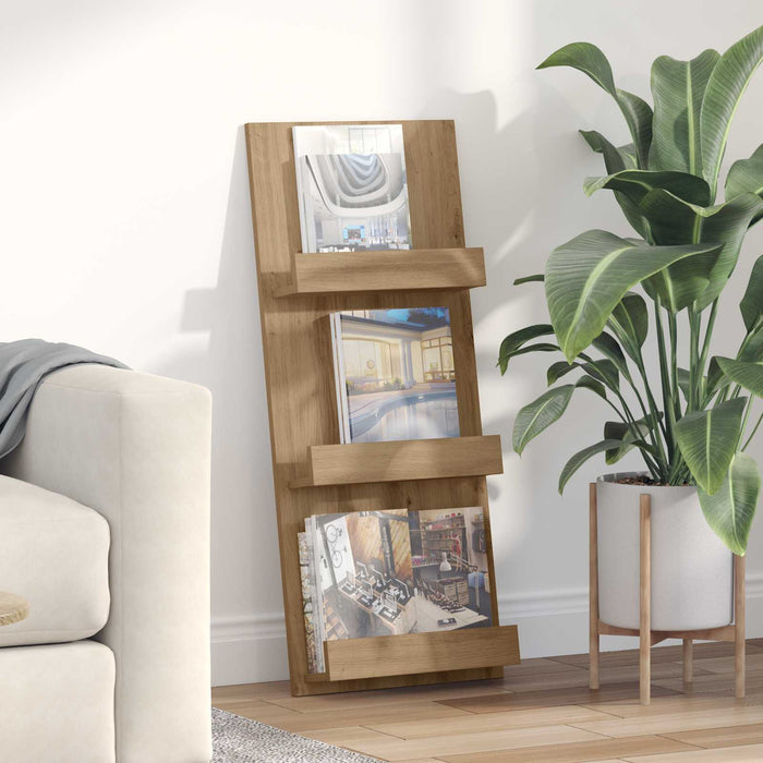 Raft pentru reviste cu raft Stejar Artizanal 43 x 11 x 102 cm - WALTI WALTI