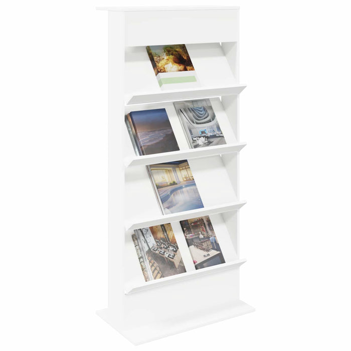 Raft pentru reviste cu raft Alb 70 x 41 x 156 cm Lemn compozit - WALTI WALTI