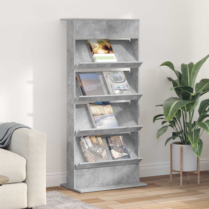 Raft pentru reviste cu raft Gri din beton 70 x 41 x 156 cm - WALTI WALTI