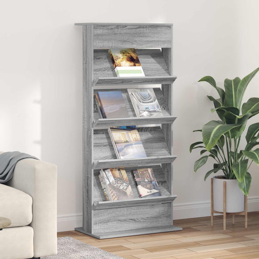 Raft pentru reviste Gri Sonoma 70 x 41 x 156 cm Lemn compozit - WALTI WALTI