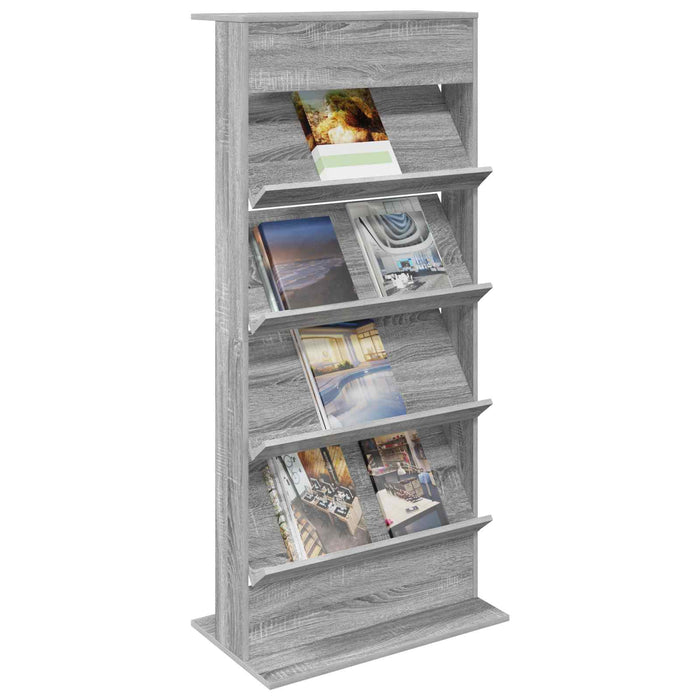 Raft pentru reviste Gri Sonoma 70 x 41 x 156 cm Lemn compozit - WALTI WALTI