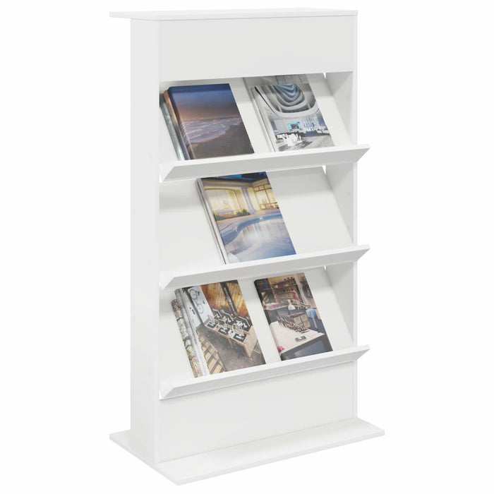 Raft pentru reviste cu raft Alb 70 x 41 x 126 cm Lemn compozit - WALTI WALTI