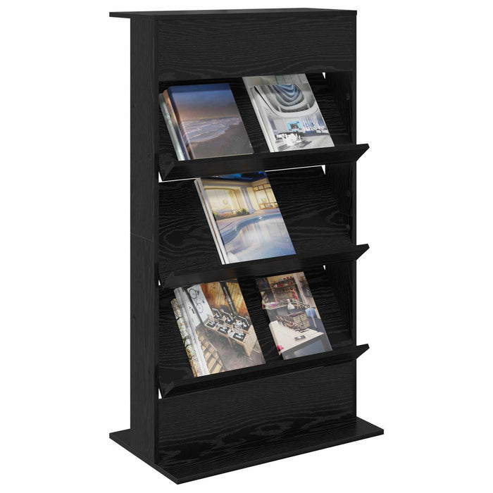Raft pentru reviste Stejar Negru 70 x 41 x 126 cm Lemn compozit - WALTI WALTI