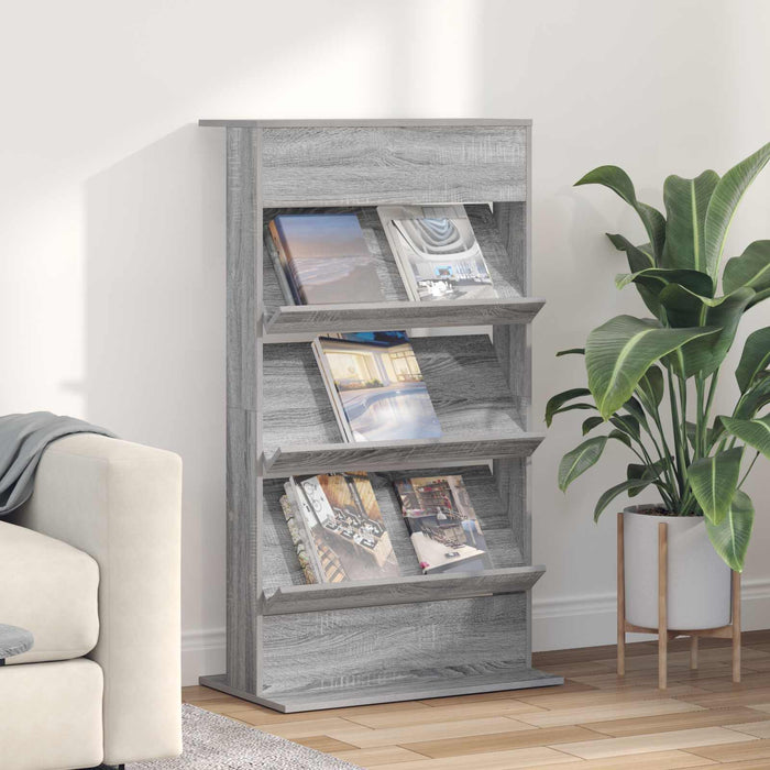 Raft pentru reviste Gri Sonoma 70 x 41 x 126 cm Lemn compozit - WALTI WALTI