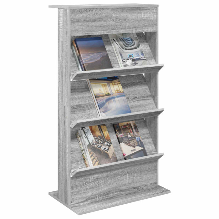 Raft pentru reviste Gri Sonoma 70 x 41 x 126 cm Lemn compozit - WALTI WALTI