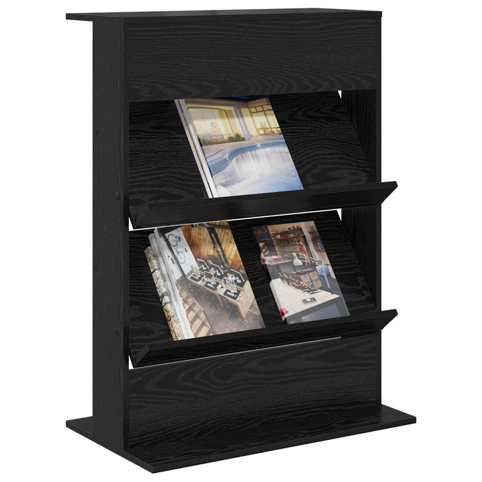 Raft pentru reviste Stejar Negru 70 x 41 x 96 cm Lemn compozit - WALTI WALTI