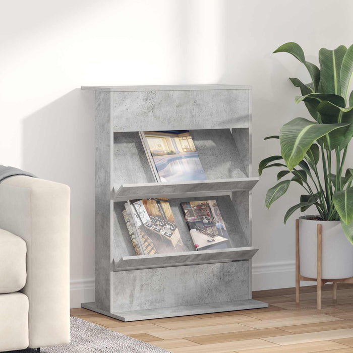 Raft pentru reviste Gri din beton 70 x 41 x 96 cm Lemn compozit - WALTI WALTI