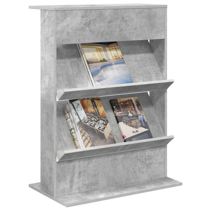 Raft pentru reviste Gri din beton 70 x 41 x 96 cm Lemn compozit - WALTI WALTI