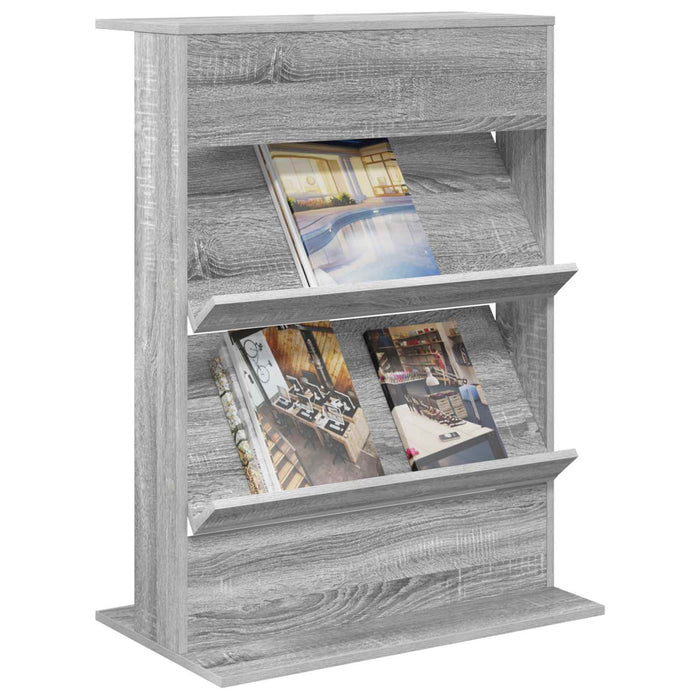 Raft pentru reviste Gri Sonoma 70 x 41 x 96 cm Lemn compozit - WALTI WALTI