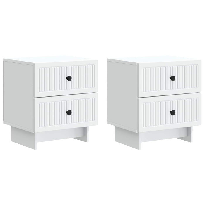 Dulap de noapte 2 pcs Alb 43 x 34,5 x 47,5 cm Lemn prelucrat - WALTI WALTI