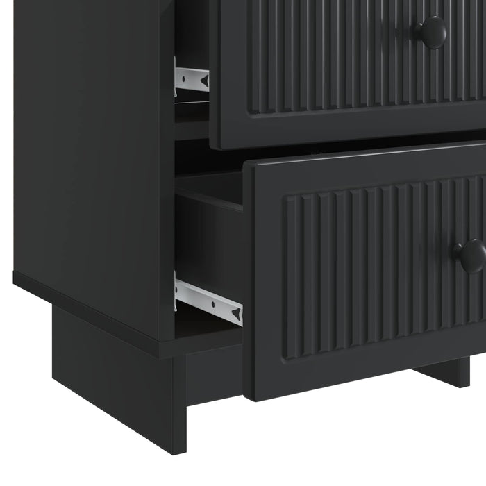 Dulap de noapte 2 pcs Negru 43 x 34,5 x 47,5 cm Lemn prelucrat - WALTI WALTI