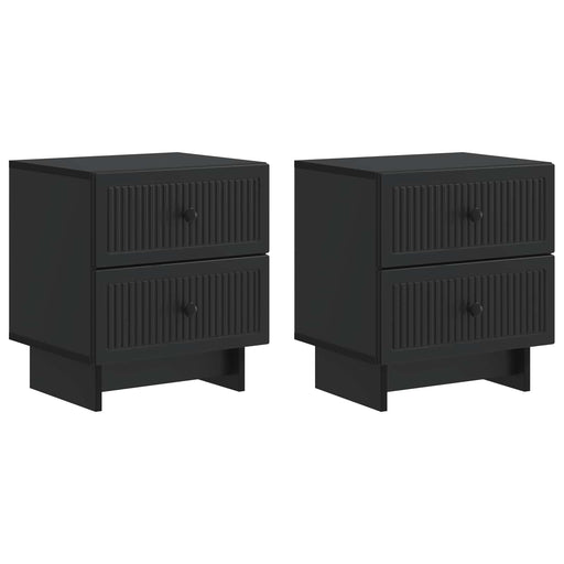 Dulap de noapte 2 pcs Negru 43 x 34,5 x 47,5 cm Lemn prelucrat - WALTI WALTI