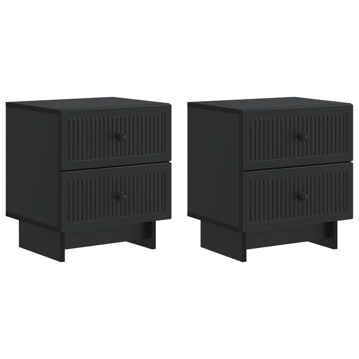 Dulap de noapte 2 pcs Negru 43 x 34,5 x 47,5 cm Lemn prelucrat - WALTI WALTI