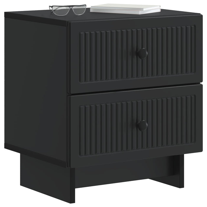 Dulap de noapte 2 pcs Negru 43 x 34,5 x 47,5 cm Lemn prelucrat - WALTI WALTI