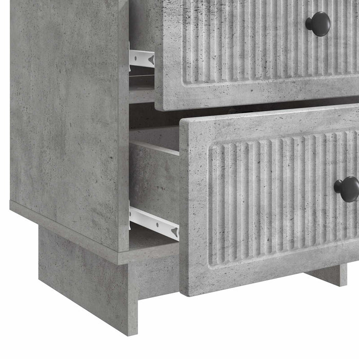 Dulap de noapte Gri Beton 43 x 34,5 x 47,5 cm Lemn prelucrat - WALTI WALTI