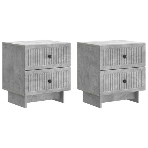 Dulap de noapte cu sertar 2 pcs Gri Beton 43 x 34,5 x 47,5 cm - WALTI WALTI
