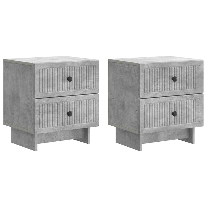 Dulap de noapte cu sertar 2 pcs Gri Beton 43 x 34,5 x 47,5 cm - WALTI WALTI