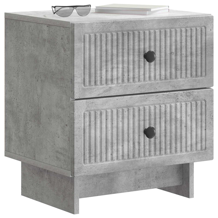 Dulap de noapte cu sertar 2 pcs Gri Beton 43 x 34,5 x 47,5 cm - WALTI WALTI