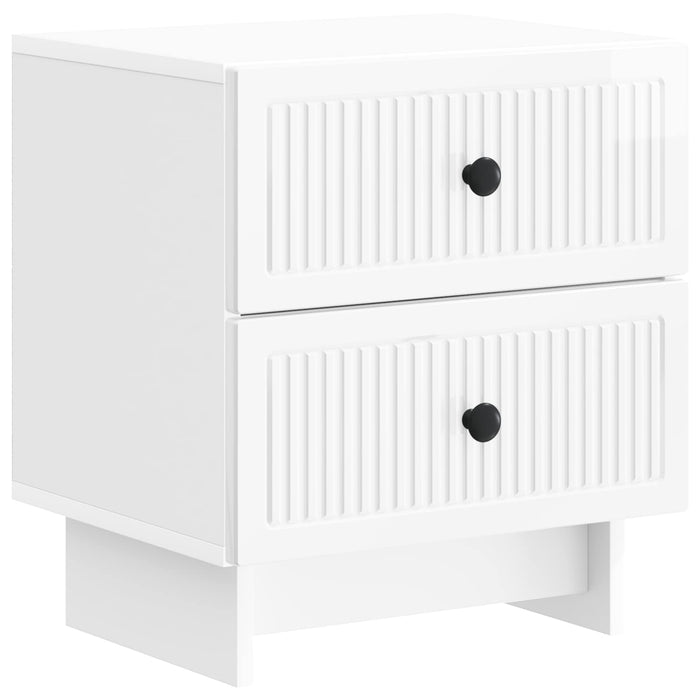 Dulap de noapte cu sertar Alb foarte lucios 43 x 34,5 x 47,5 cm - WALTI WALTI