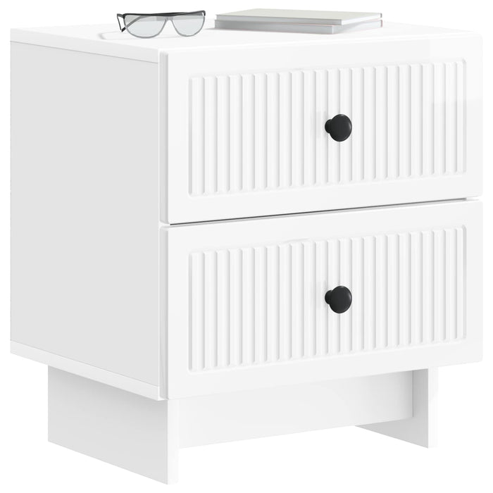 Dulap de noapte cu sertar Alb foarte lucios 43 x 34,5 x 47,5 cm - WALTI WALTI