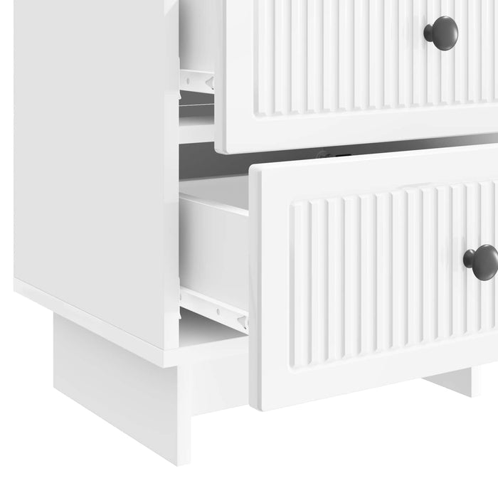 Dulap de noapte 2 pcs Alb foarte lucios 43 x 34,5 x 47,5 cm - WALTI WALTI