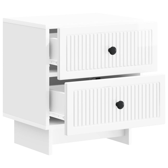 Dulap de noapte 2 pcs Alb foarte lucios 43 x 34,5 x 47,5 cm - WALTI WALTI
