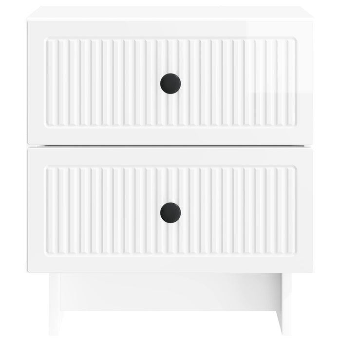 Dulap de noapte 2 pcs Alb foarte lucios 43 x 34,5 x 47,5 cm - WALTI WALTI