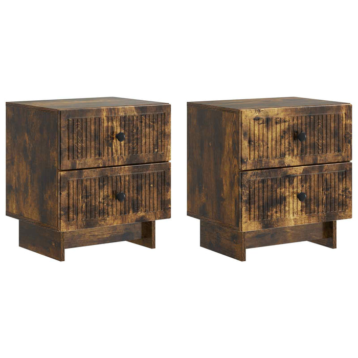 Dulap de noapte 2 pcs Stejar fumuriu 43 x 34,5 x 47,5 cm - WALTI WALTI