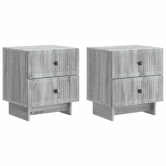 Dulap de noapte cu sertar 2 pcs Sonoma gri 43 x 34,5 x 47,5 cm - WALTI WALTI