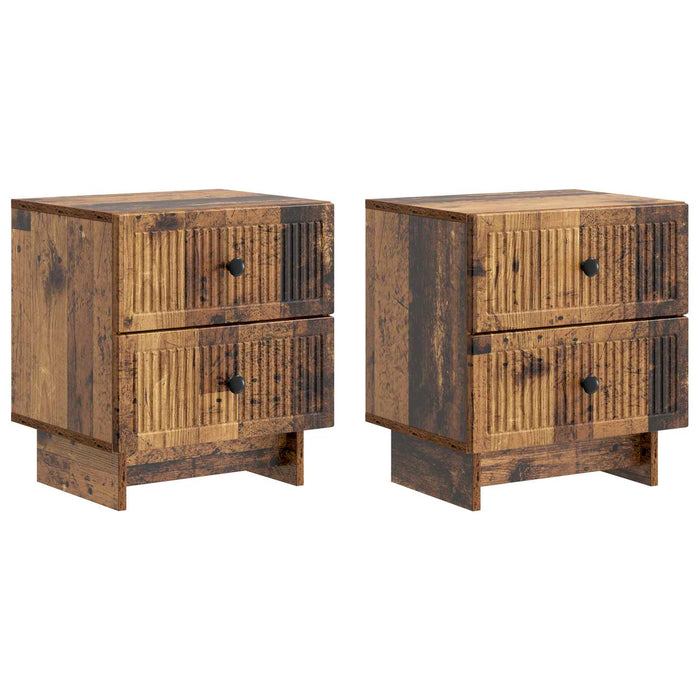 Dulap de noapte cu sertar 2 pcs Lemn vechi 43 x 34,5 x 47,5 cm - WALTI WALTI