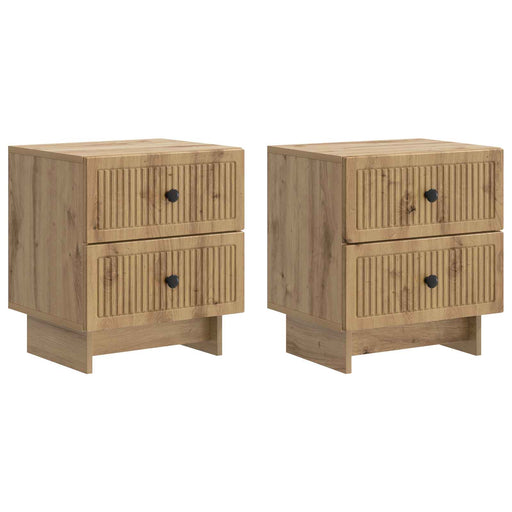 Dulap de noapte 2 pcs Stejar Artizanal 43 x 34,5 x 47,5 cm - WALTI WALTI