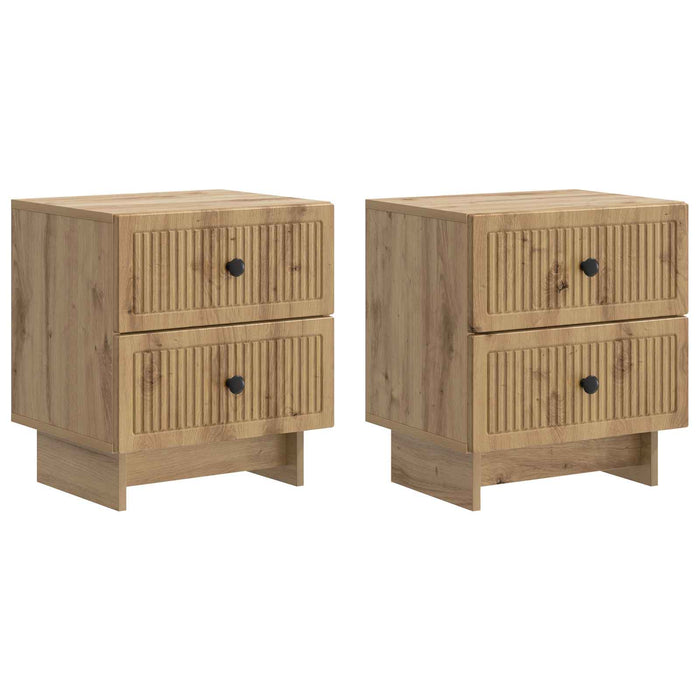 Dulap de noapte 2 pcs Stejar Artizanal 43 x 34,5 x 47,5 cm - WALTI WALTI