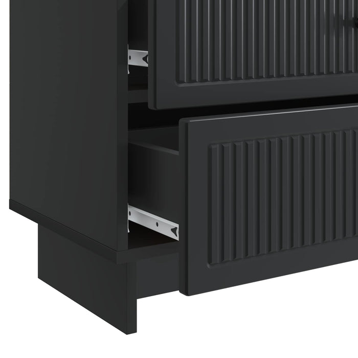 Dulap de noapte Negru 62 x 34,5 x 47,5 cm Lemn prelucrat - WALTI WALTI