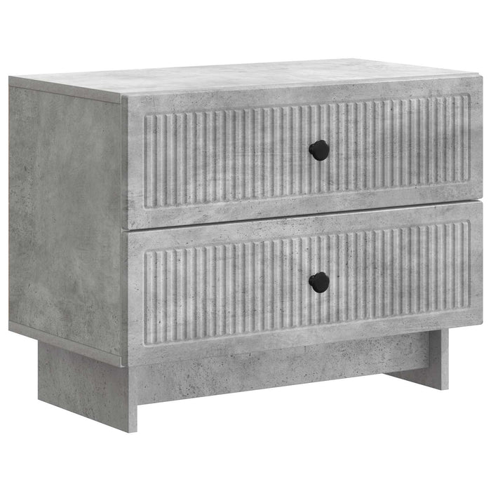 Dulap de noapte Gri Beton 62 x 34,5 x 47,5 cm Lemn prelucrat - WALTI WALTI