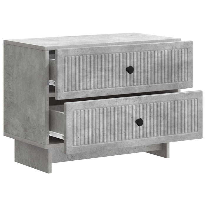 Dulap de noapte Gri Beton 62 x 34,5 x 47,5 cm Lemn prelucrat - WALTI WALTI